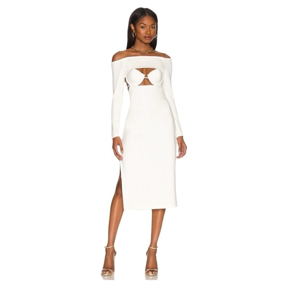 NWOT h:ours Zola Dress in Ivory - Picture 1 of 9